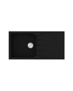 Νεροχύτης Κουζίνας Γρανίτης 100x50cm 1 Γούρνα & Ποδιά Ένθετος Ερμάριο 55cm Sanitec Ultra Granite 811-33-Nero