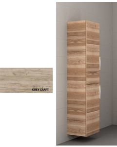 Στήλη Κρεμαστή Π35xΥ177xΒ35 εκ.Μελαμίνη Απόχρωση Grey Craft,2 Ντουλάπια-Συρτάρι- Καλάθι Απλύτων Savvopoulos Pillar 925524-8002