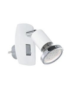 Φωτιστικό Πρίζας με διακόπτη Spot Led 3w Warm White 240lm Λευκό White  Eglo Mini 4 92925
