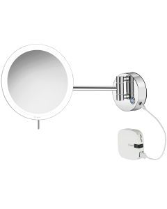 Καθρέπτης Μεγεθυντικός Μπαταρίας Επιτοίχιος Ø20cm IP44 2,5w Led Μεγέθυνση x3 Sanco Chrome MRLED-905-A03