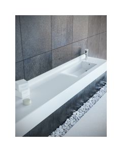 Νιπτήρας Μπάνιου Δεξιός Μ56xΠ25xΒ11cm Πάγκος Monobloc min 80 max 150xB37cm Sanitec Monobloc Half Wave Single 703-R-00-White