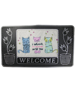 Πατάκι Εισόδου Καουτσούκ 40x70cm San Lorentzo Slip Cats 200365B