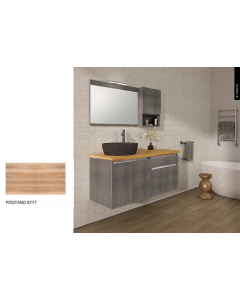 Έπιπλο Μπάνιου Μ120xB50xY55cm Βάση-Πάγκος Μασίφ Ξύλο Πεύκο-Νιπτήρας-Καθρέπτης-Φωτιστικό-Άνω Ντουλάπι Μελαμίνη σε MDF Positano Savvopoulos Ultima 04-8777