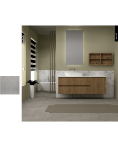 Έπιπλο Μπάνιου Μ126xB50xY55cm Βάση-Πάγκος Solid 12mm-Νιπτήρας-Καθρέπτης-Άνω Ντουλάπι, Μελαμίνη σε MDF Cemento Savvopoulos Ultima 01-8763