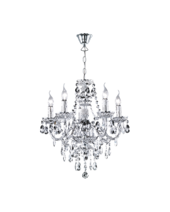 Φωτιστικό Πολυέλαιος Πεντάφωτος Ø52 εκ. Χρωμέ Ακρυλικό /Χρωμέ Trio Luster R1107-06