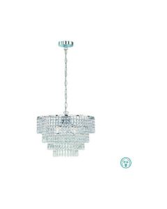 Φωτιστικό Πολυέλαιος Ø42xY150 εκ. Τρίφωτος 3xE14 Μέταλλο Χρωμέ-Ακρυλικό Διάφανο Trio RL Orient R13473006