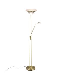 Φωτιστικό Επιδαπέδιο Υ180x32x57cm 1x28w & Διαβάσματος 1x6w 3000K Brass Matt Trio Orson R40073508