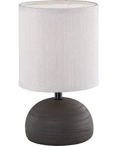 Λαμπατέρ Επιτραπέζιο Ø14*23 εκ. Βάση Καφέ / Αμπαζούρ Ύφασμα Cappuccino Trio Luci R50351026