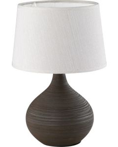 Πορτατίφ 20xH29cm 1xE14 Λευκό Καπέλο Βάση Καφέ Trio Lighting Martin R50371026