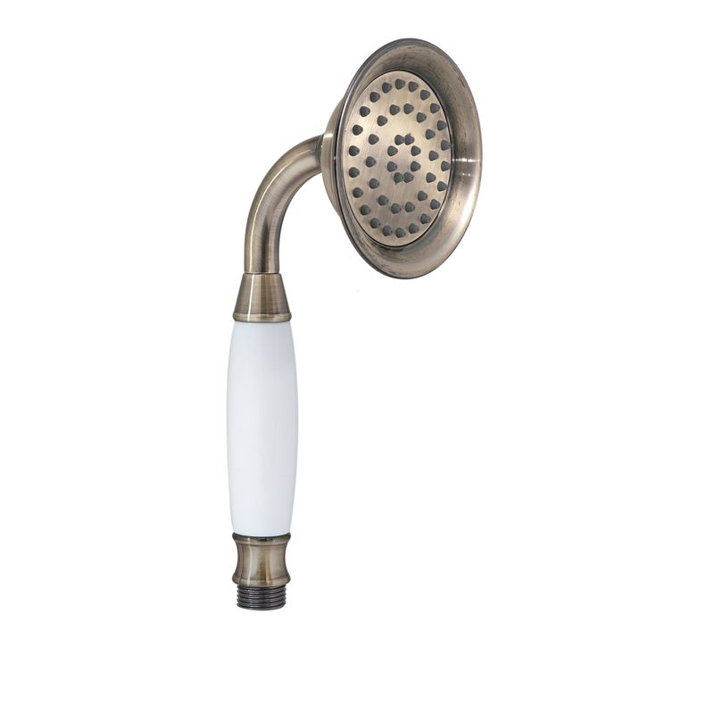 Τηλέφωνο Ντους Ρετρό Μπρονζέ με Λευκό Πορσελανάκι Domistyle 24041