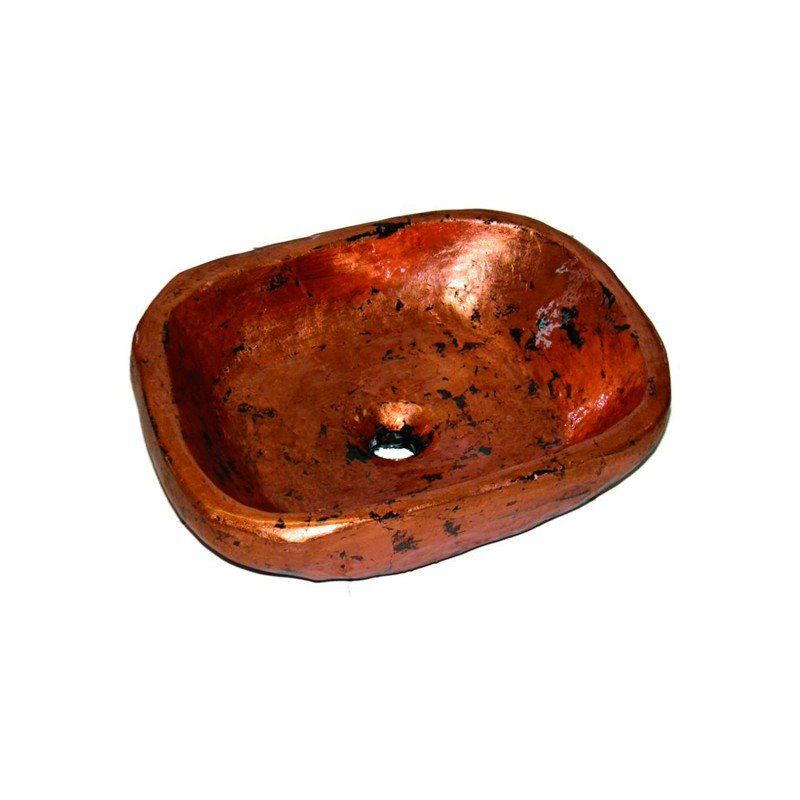 Νιπτήρας Επκαθήμενος Χειροποίητος 48,5*38*13,5 εκ. Χαλκός Παλαιωμένος Travertino "ΑΤΛΑΣ" 90023