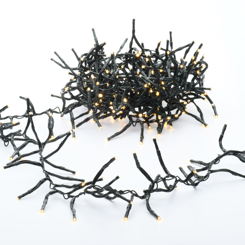 300 CLUSTER LED ΛΑΜΠ. ΣΕΙΡΑ (ANA 5cm), WW,ΑΝΤΑΠΤ.(31VDC) & 8 ΠΡΟΓΡΑΜ.,IP44, 5m, ΠΡΑΣΙΝΟ ΚΑΛ. ACA X083001122