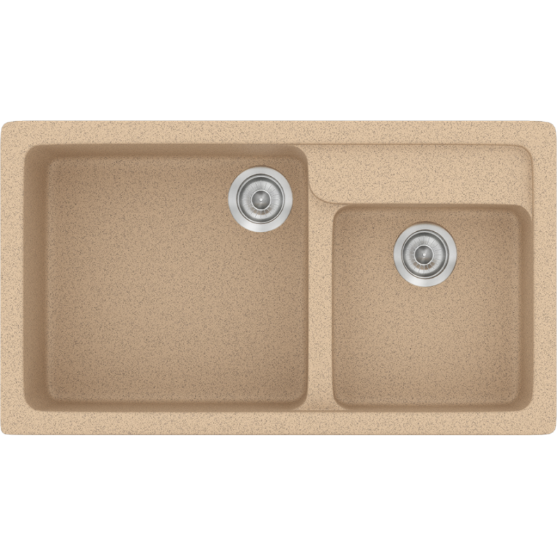 Νεροχύτης Κουζίνας Συνθετικός Μ90xΠ51xB20cm Ένθετος Eρμάριο 90cm Αντιστρεφόμενος Sanitec Classic Granite Beige 317-10-Granite-Beige