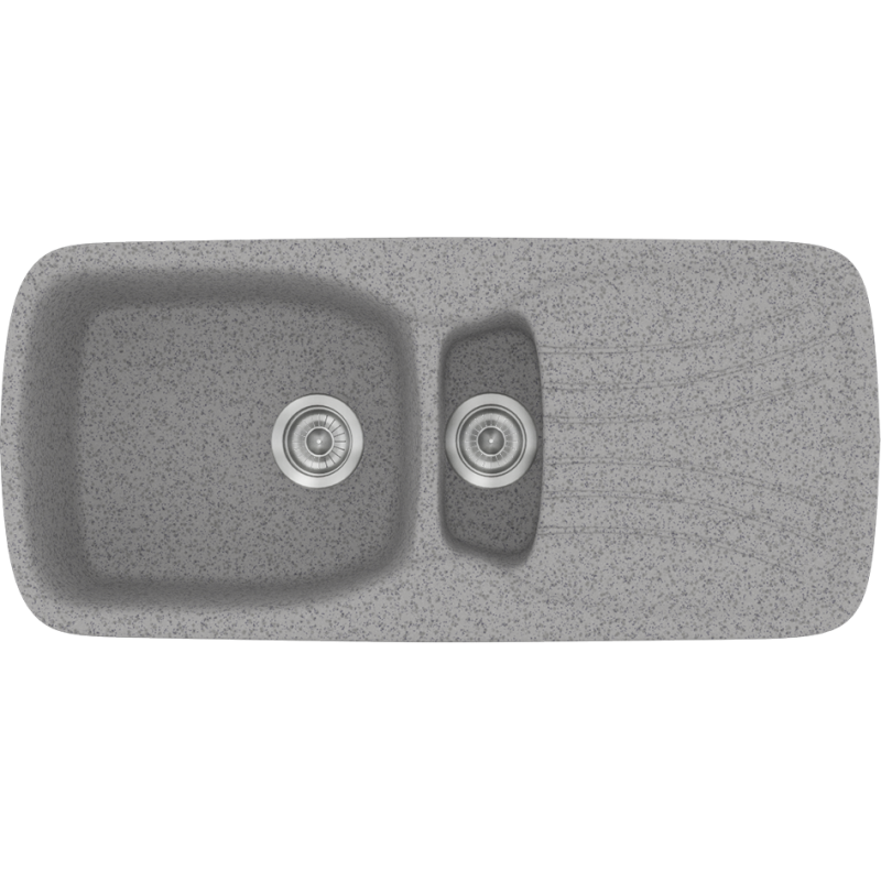 Νεροχύτης Κουζίνας 97x51cm Ένθετος Ερμάριο 60cm Συνθετικός Sanitec Classic 309-04-Granite-Grey