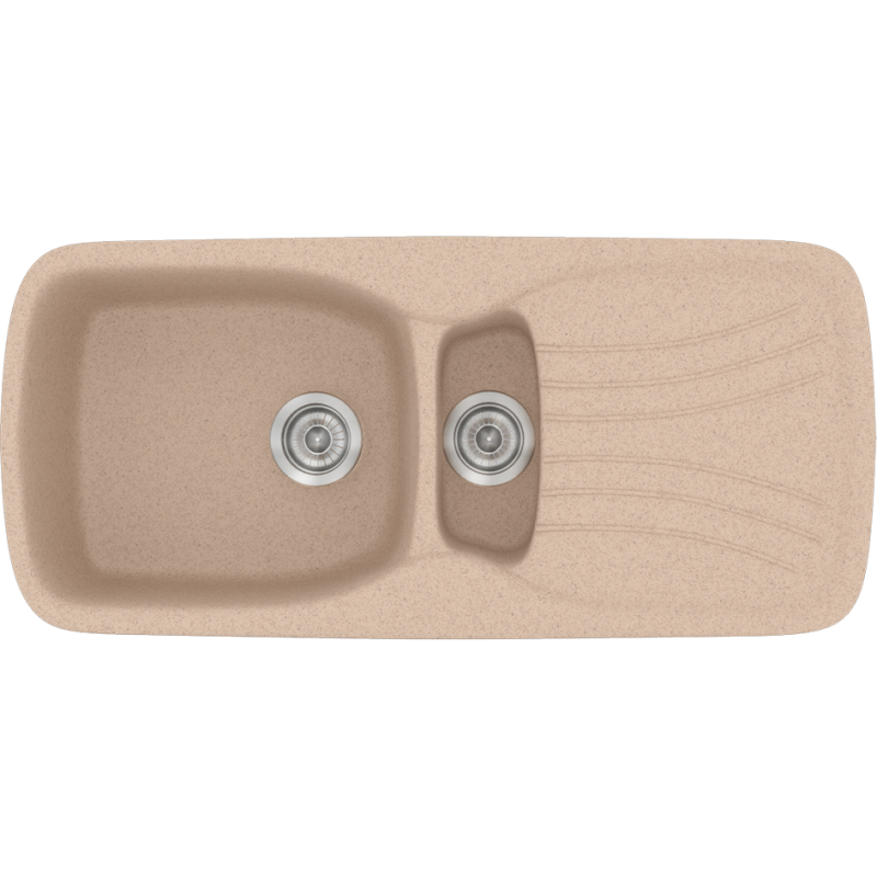 Νεροχύτης Κουζίνας 97x51cm Ένθετος Ερμάριο 60cm Συνθετικός Sanitec Classic 309-21-Granite-Sand