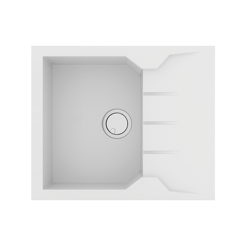 Νεροχύτης Κουζίνας 60x50 εκ.Γρανίτης Ένθετος Ερμάριο 50cm Sanitec Ultra Granite 812-30-Bianco