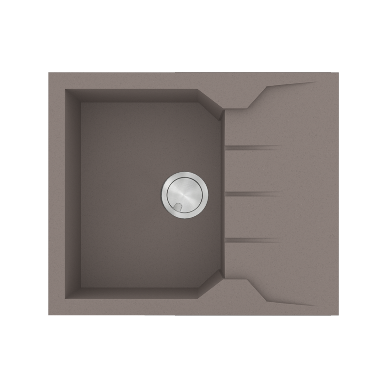 Νεροχύτης Κουζίνας 60x50cm Γρανίτης Ένθετος ερμάριο 50cm Sanitec Ultra Granite 812-34-Sienna