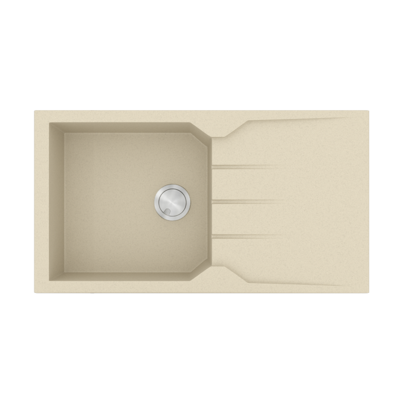 Νεροχύτης Κουζίνας 86x50cm Ένθετος Ερμάριο 55cm Γρανίτης Sanitec Ultra Granite 814-31-Ocra