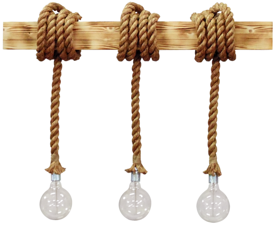 Φωτιστικό σχοινί - ξύλινη ράγα MR-10x10 3/L ROPE Heronia 31-0515