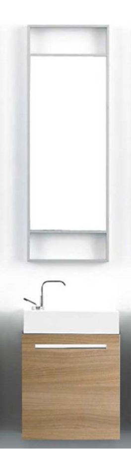 Σετ Έπιπλο Μπάνιου ECO-46 Βάση 46 εκ.-Νιπτήρας τύπου Corian-Καθρέπτη 40*120 εκ. Χρώμα Cherry FT21.046.002C