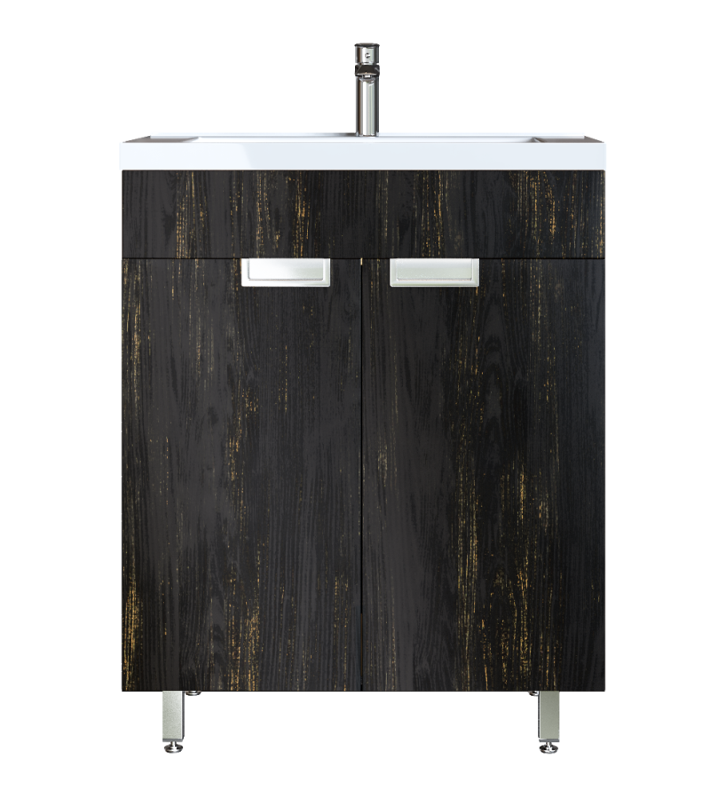 Έπιπλο Μπάνιου 65 εκ.με Νιπτήρα & ποδαράκια Χρώμα Pine Grey Sanitec Lido 65