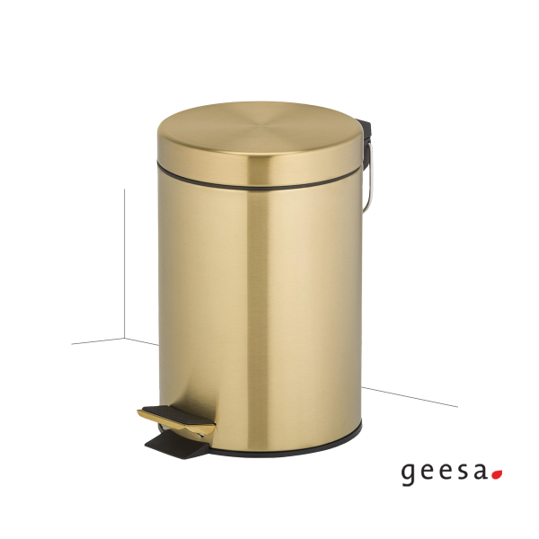 Χαρτοδοχείο Επιδαπέδιο 3l Geesa Inox PVD Brushed Gold 634-211
