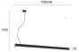 Κρεμαστό Γραμμικό Ράγα 1500x36xH1200mm Led 40w 4400lm 3000K 170° 240-240V Μαύρο Viokef Aria 3911-0018-3-B-N