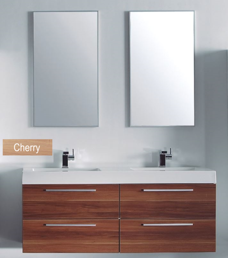 Έπιπλο Μπάνιου Κρεμαστό -Νιπτήρας 138cm ECO-138T Χρώμα Μελαμίνης Χρώμα Cherry FT21.138.009C