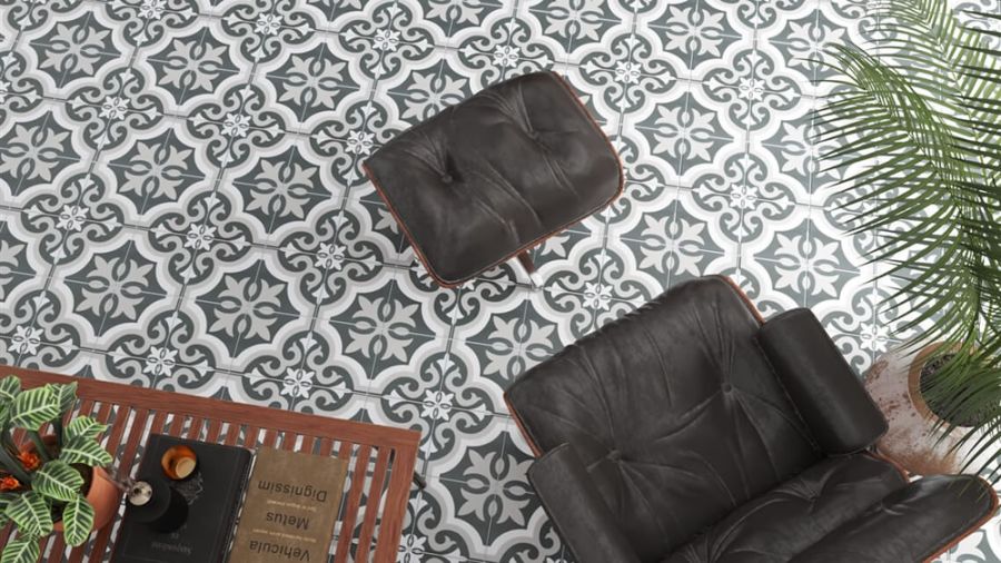 Πλακάκι Δαπέδου/Τοίχου Πορσελανάτο Vintage Mix Matt 20x20cm Dione Black