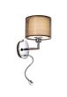 Απλίκα Επιτοίχια με Σποτ Διαβάσματος Αμπαζούρ Μέταλλο Χρωμέ-Καφέ Μπρονζέ 1xE27 & 1w Led Perenz Sirco 5977