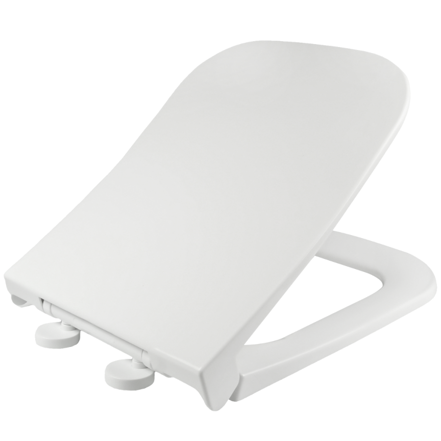 Κάλυμμα Λεκάνης Slim Soft Close Λευκό Πλαστικό Τετράγωνο Οπές 8-18εκ. Μ40-45 εκ. Π34,5εκ.Yakut 0344