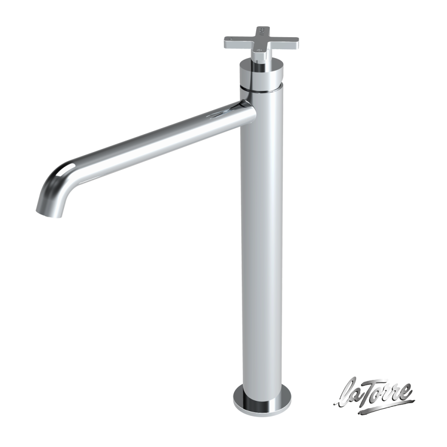 Μπαταρία Νιπτήρα Υψηλή με Βαλβίδα Clic-Clac Εlle Cross La Torre Chrome 38016-100