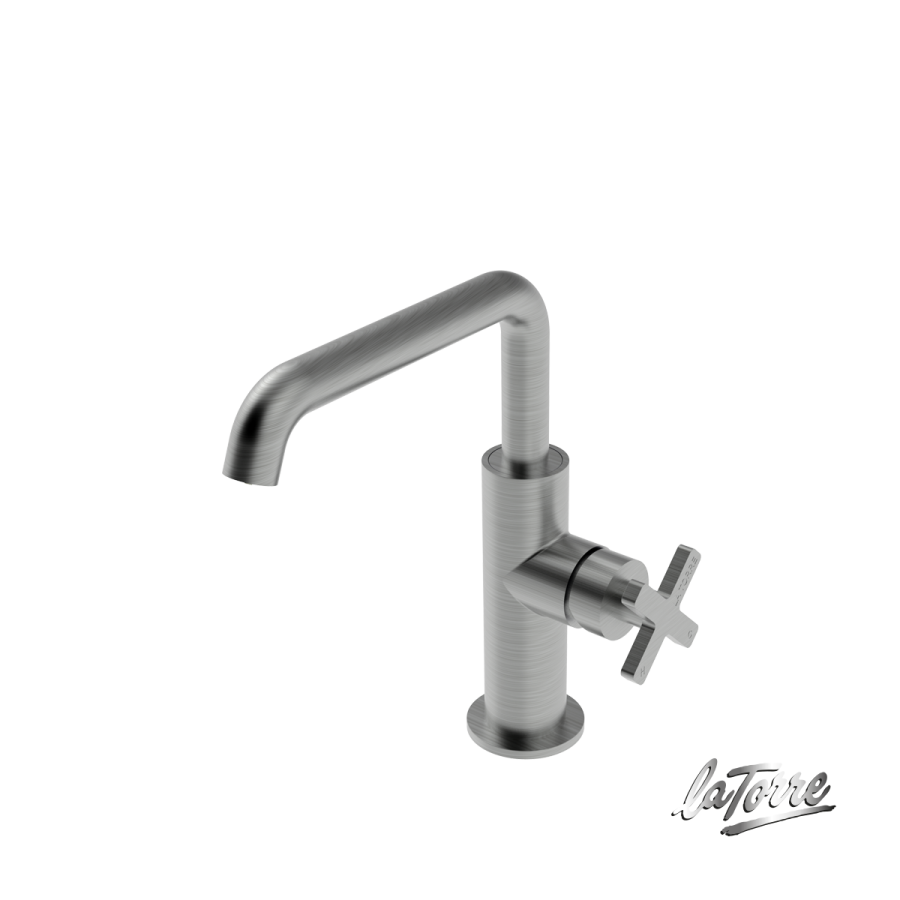 Μπαταρία Νιπτήρα με Βαλβίδα Clic-Clac Εlle Cross La Torre Inox 38020-110