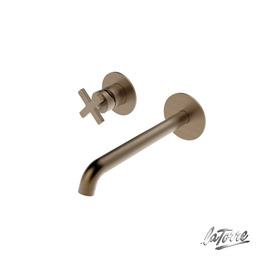 Μπαταρία Νιπτήρα Τοίχου Εlle Cross La Torre Antique Brass 38032-221