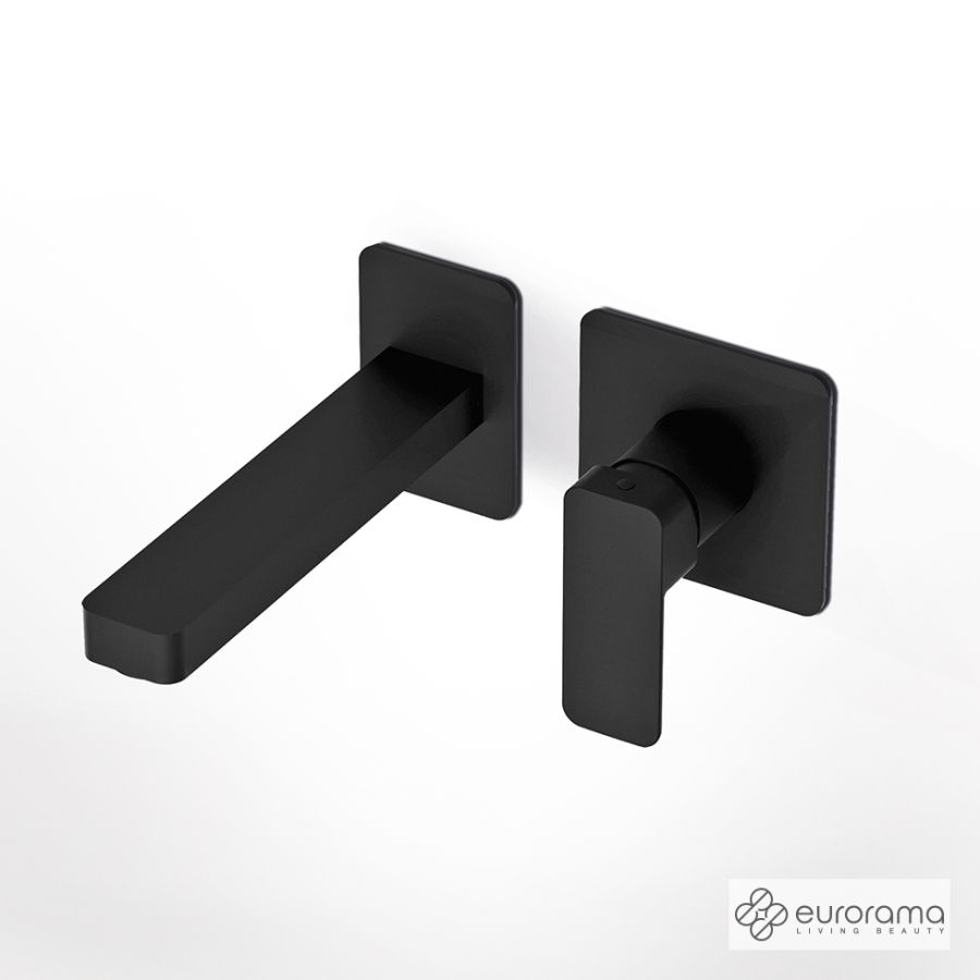 Μπαταρία Νιπτήρα Τοίχου Quadra Eurorama Black Μatt 144904-400