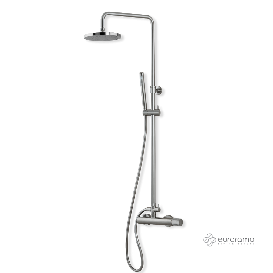Μπαταρία Ντουζιέρας με Κεφαλή και Κολώνα ρυθμιζόμενου ύψους OSO Inox 178065-110