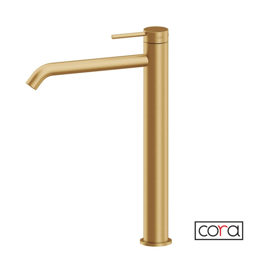 Μπαταρία Νιπτήρα Υψηλή με Βαλβίδα Clic-Clac Cosmo PVD Gold Brushed Inox 316L 6113-211