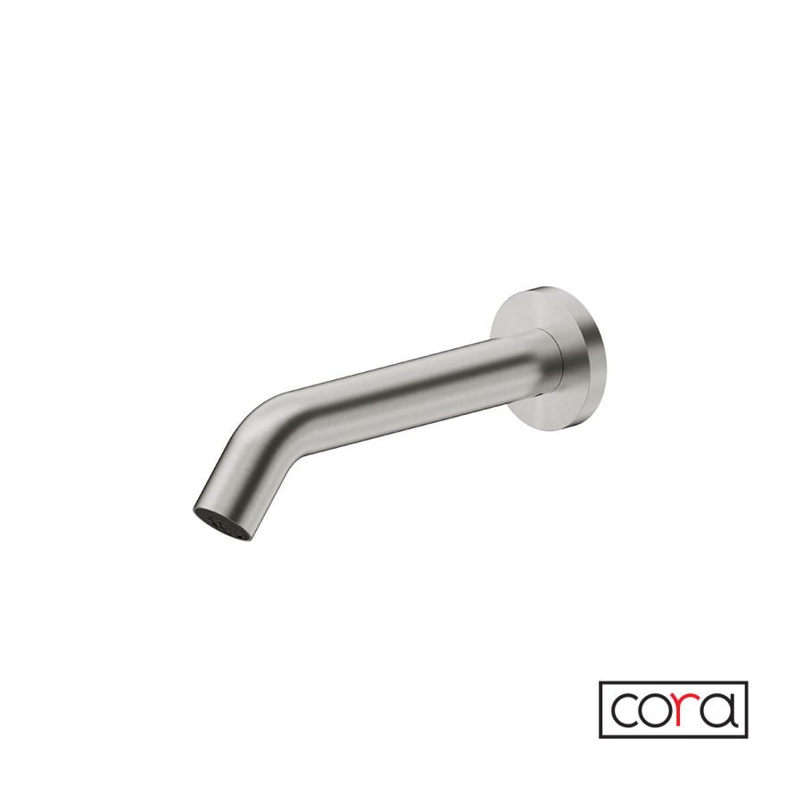 Μπαταρία Νιπτήρα Τοίχου Ηλεκτρονική Κρύο (Ρεύμα) Cora Inox Brushed 6410-111