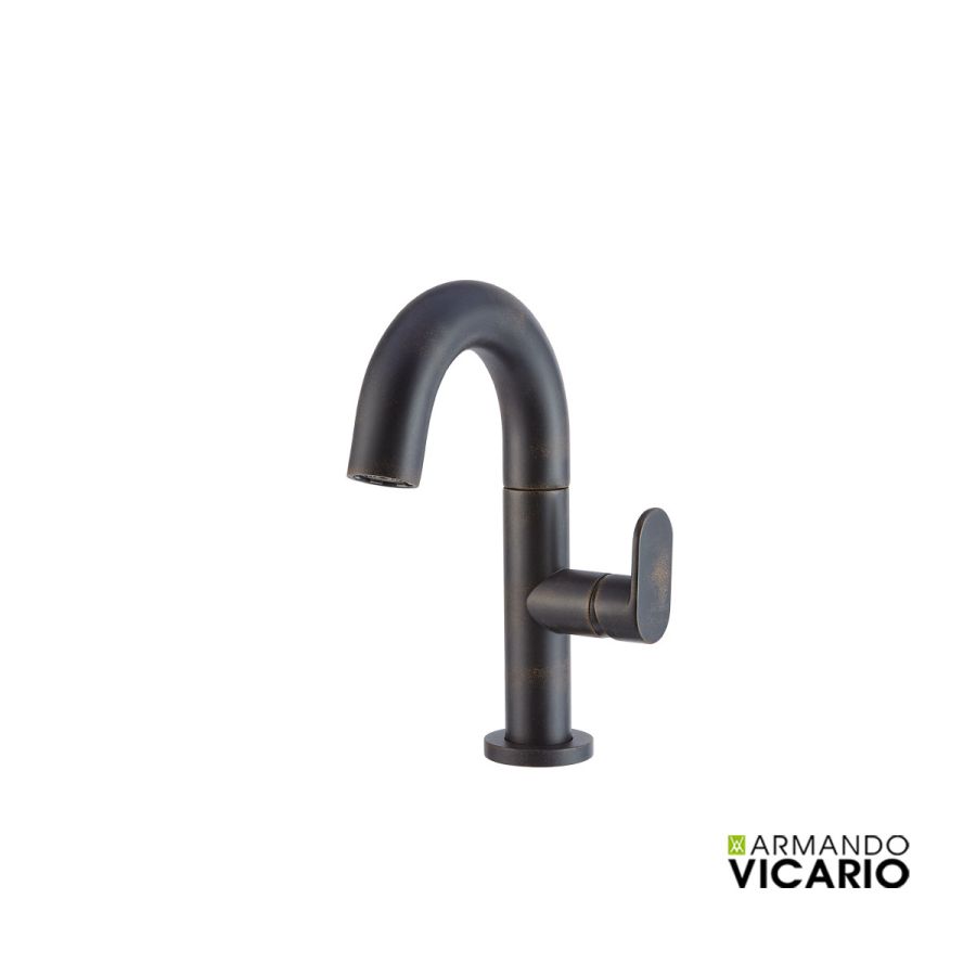 Μπαταρία Νιπτήρα με Βαλβίδα Clic-Clac Slim Vicario Rusty Black 500010-424