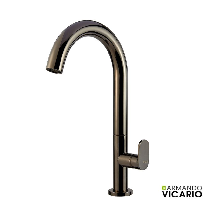 Μπαταρία Νιπτήρα Υψηλή με Βαλβίδα Clic-Clac Slim Vicario Black Chrome 500041-405
