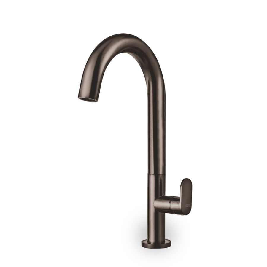 Μπαταρία Νιπτήρα Υψηλή με Βαλβίδα Clic-Clac Slim Vicario Black Brushed 500041-410