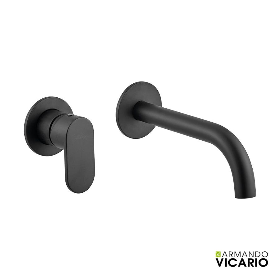 Μπαταρία Νιπτήρα Τοίχου Slim Vicario Black Matt 500045-400