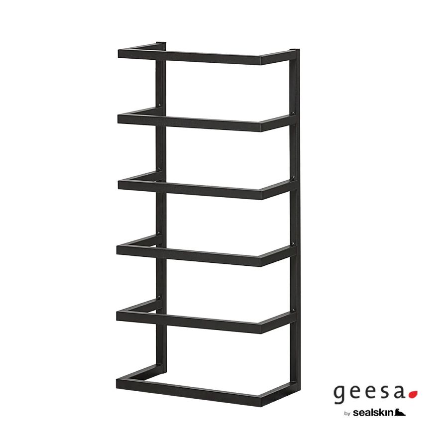 Θήκη πετσετών πενταπλή επίτοιχη Sealskin, Geesa Black Matt 30746-400