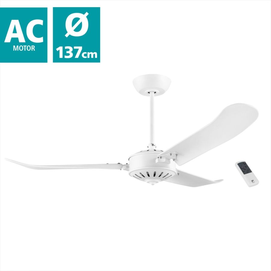 Ανεμιστήρας Οροφής Ø137x51,5cm 90w AC 220-240V,50Hz Remote Control Λευκό Ματ Eglo Hoi An 35027