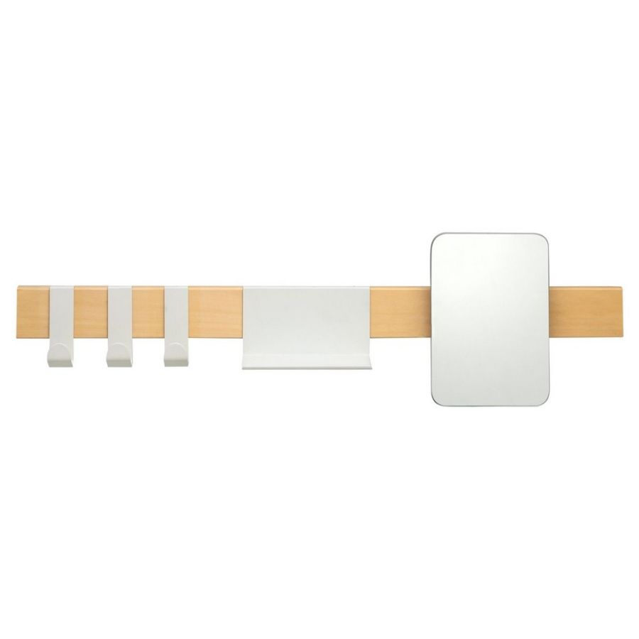 Brix white κρεμάστρα επιτοίχια με ράφι + καθρέπτη Sealskin 362471410