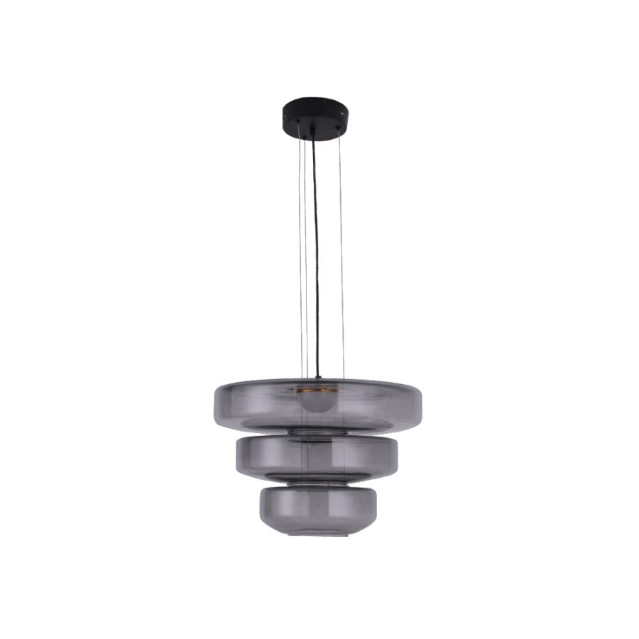 Κρεμαστό φωτιστικό από φιμέ γυαλί 12W 1644LM 3000K D:45x33cm 4070-Smoky