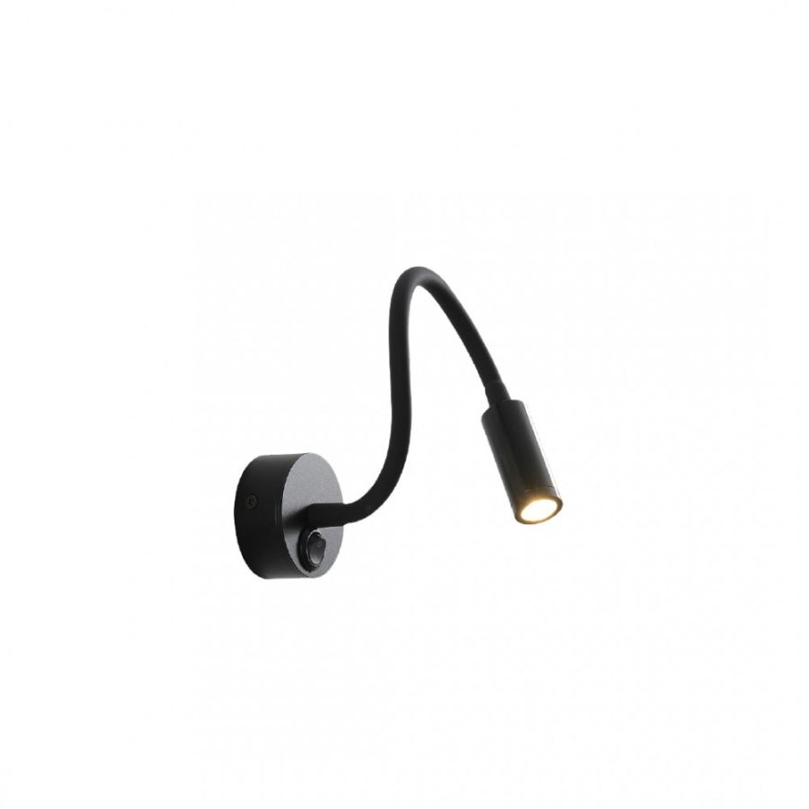 Επιτοίχιο Φωτιστικό με Μπουτόν 7x38cm LED 3w 3000Κ 250lm Μαύρο Χρώμα Inlight 43040-BL