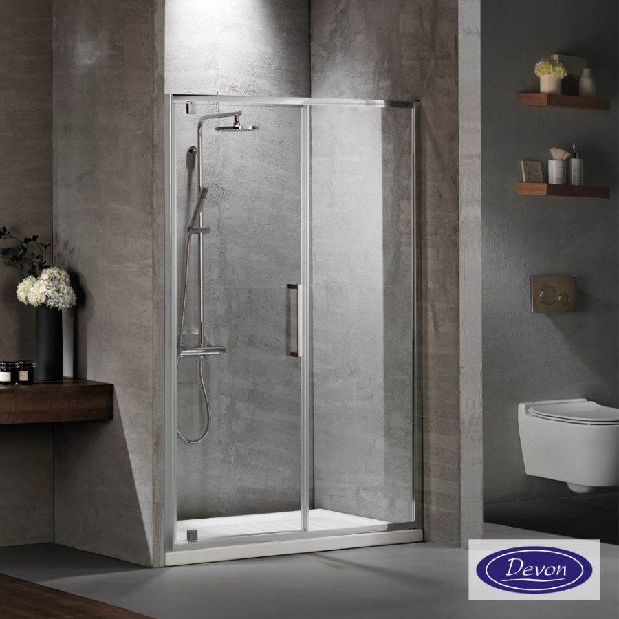 Ανοιγόμενη πόρτα ντουζιέρας PIVOT INFILL 140 ύψους 195εκ. ρυθμιζόμενη διάσταση από 137 έως 141εκ., Primus Plus Clean Glass Chrome PIR140C-100