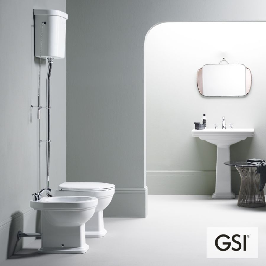 Λεκάνη Υψηλής Πίεσης Πισωστόμια CLASSIC με καζανάκι και κάλυμμα Soft Close MS87C White, GSI White 871100HC-300