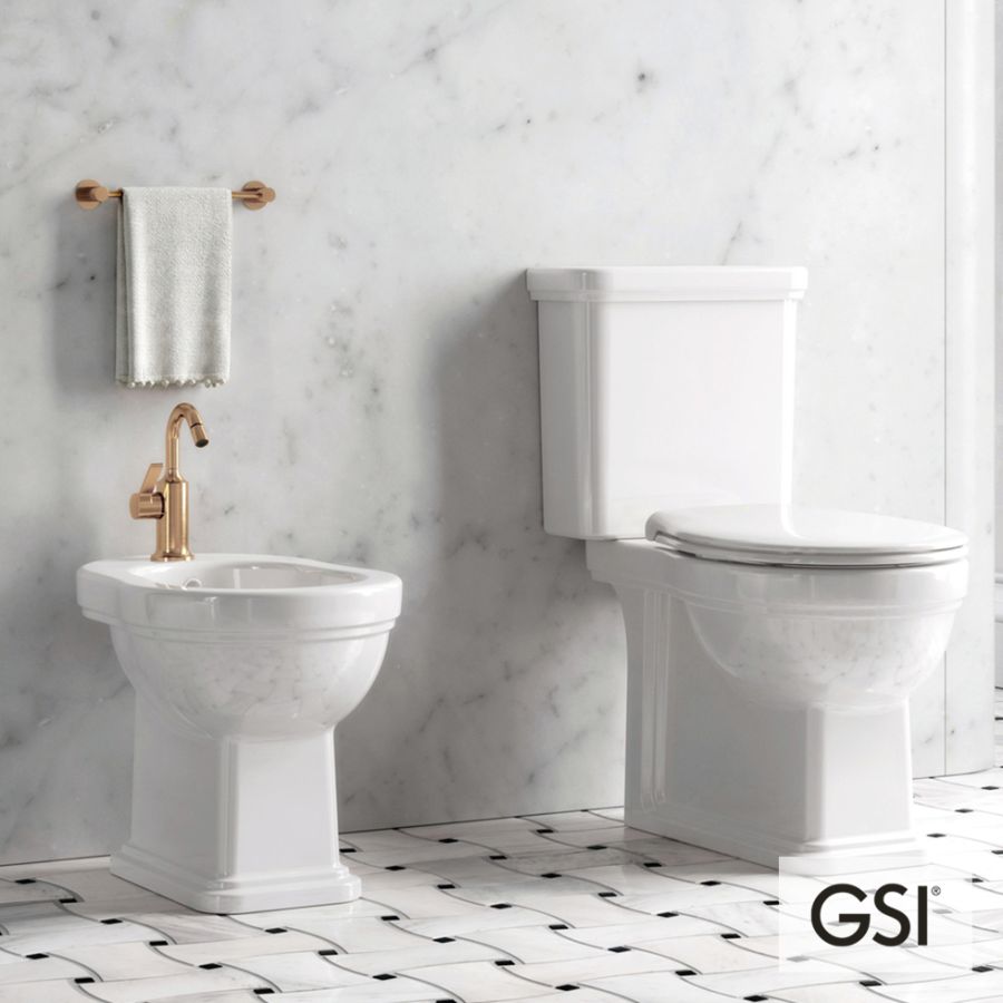 Λεκάνη Χαμηλής Πίεσης Πισωστόμια CLASSIC με κάλυμμα Soft Close MS87C White, GSI White 871700C-300